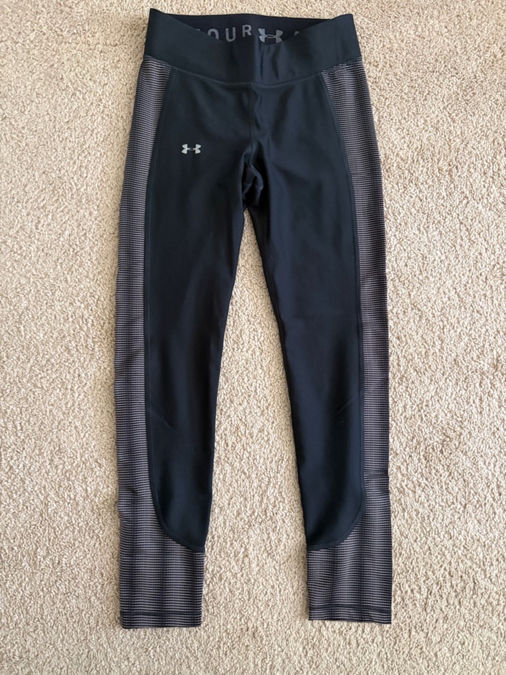 Under Armour  Leggings with Striped Gray Side Panels